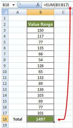 Sum Function example