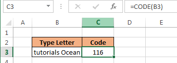 Code Function in Excel 